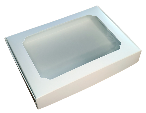 Картонна коробка для пряників "Біла з вікном 20*15*3 см"
