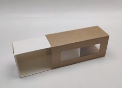 Коробка для макаронс "Крафтова з вікном 14*6*5 см"